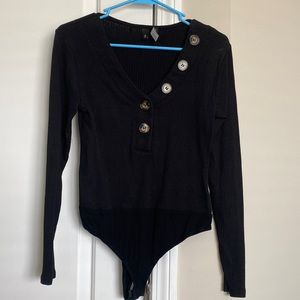 Black Button Bodysuit